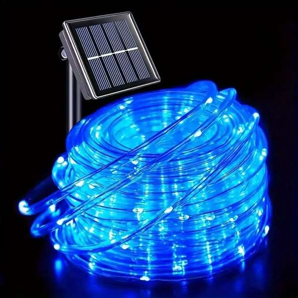ZYF-D264 Solar Powered Tube Light Copper Wire Blue 20M