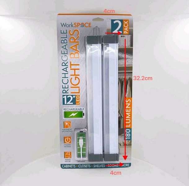 500020 12" Rechargeable Tube Light With 2 Lighting Modes