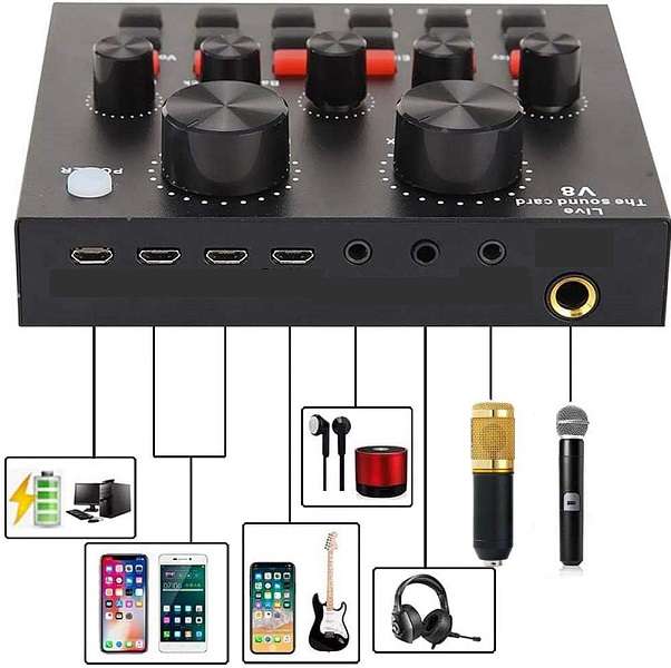 PM-216 Professional Microphone +V8 Sound Card with Accessories BM-800