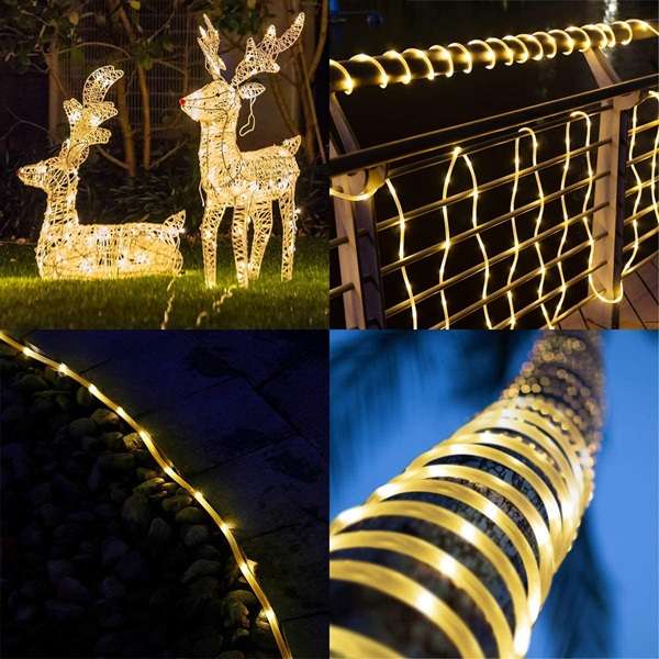ZYF-D263 Solar Powered Tube Light Copper Wire Warm White 20M