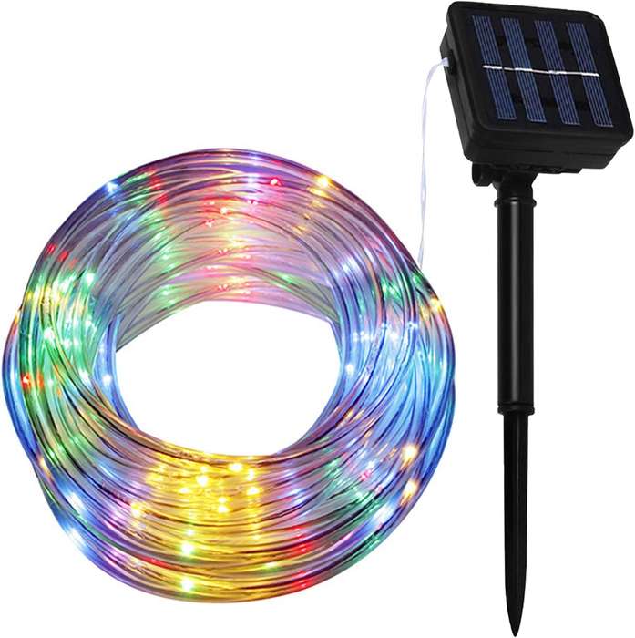ZYF-D261 Solar Powered Tube Light Copper Wire RGB 20M
