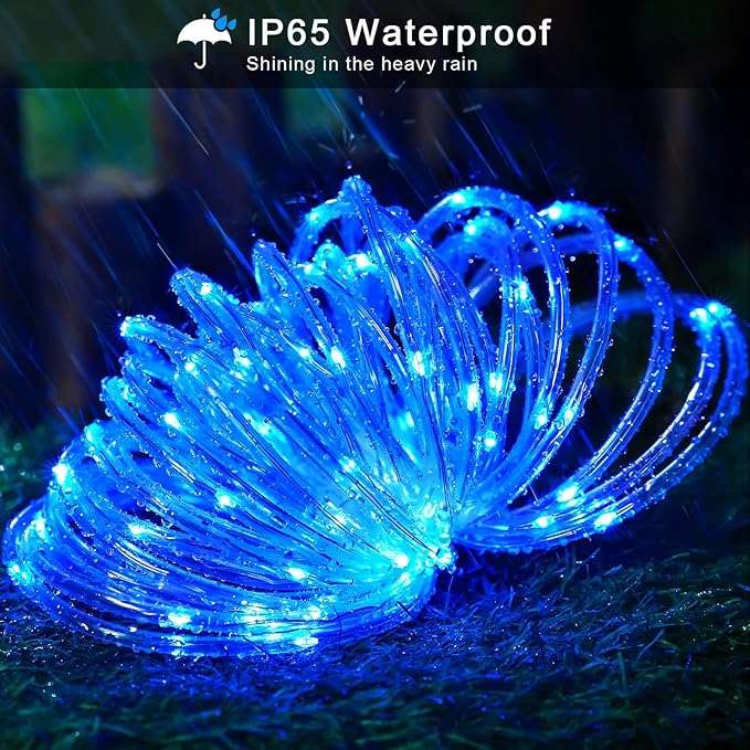 ZYF-D260 Solar Powered Tube Light Copper Wire Blue 10M