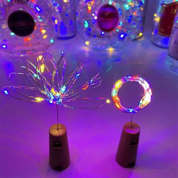 ZYF-D234 RGB 3M Copper Wire Cork Bottle Fairy Lights Pack of 50