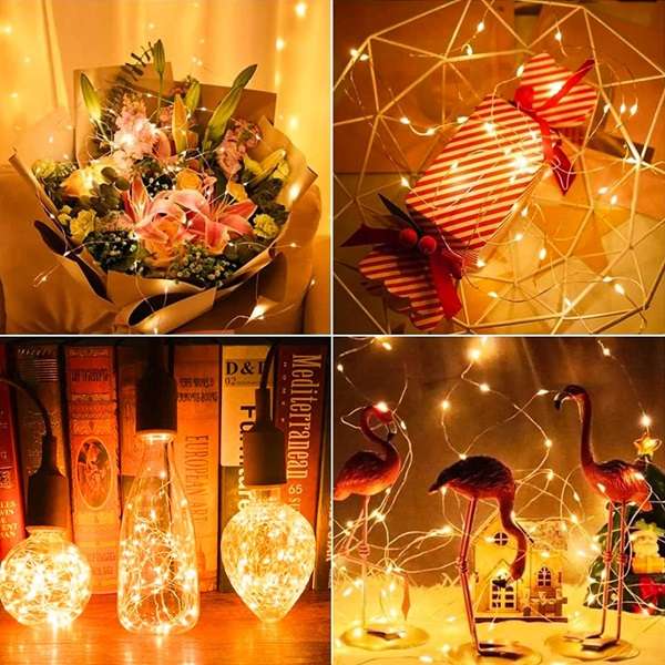 ZYF-D236 Warm White 3M Copper Wire Cork Bottle Fairy Lights Pack of 50