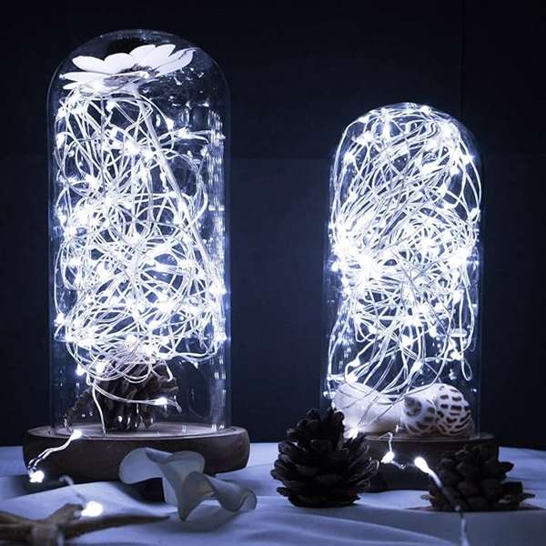 ZYF-D235 White 3M Copper Wire Cork Bottle Fairy Lights Pack of 50