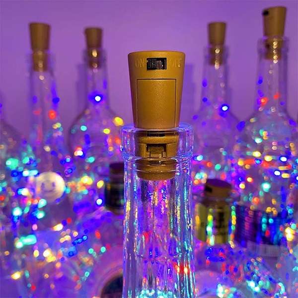ZYF-D234 RGB 3M Copper Wire Cork Bottle Fairy Lights Pack of 50