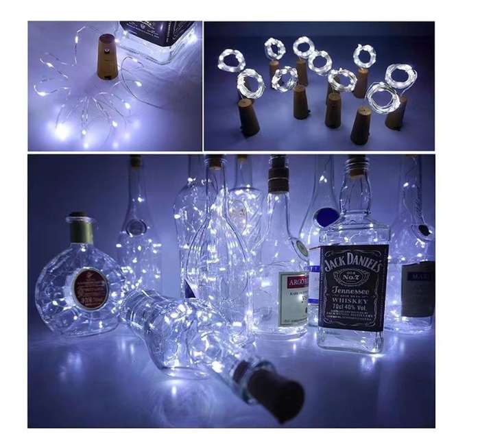 ZYF-D235 White 3M Copper Wire Cork Bottle Fairy Lights Pack of 50