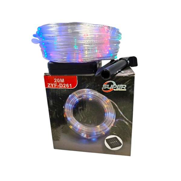 ZYF-D261 Solar Powered Tube Light Copper Wire RGB 20M