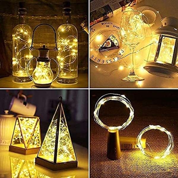 ZYF-D236 Warm White 3M Copper Wire Cork Bottle Fairy Lights Pack of 50