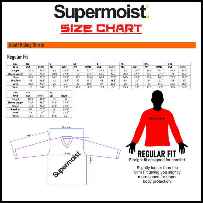 Supermoist Regular Fit "Slate White Red" Riding Shirt - 3XL | Hive