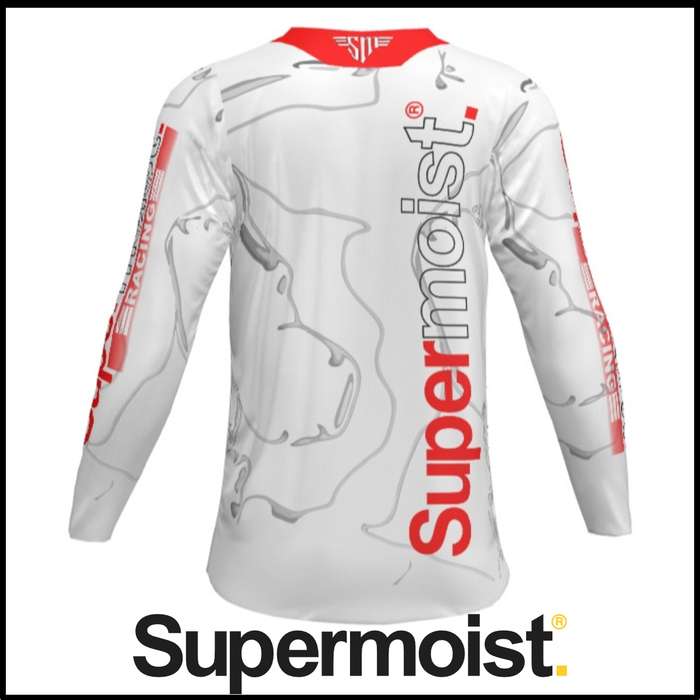 Supermoist Regular Fit "Slate White Red" Riding Shirt - 3XL | Hive