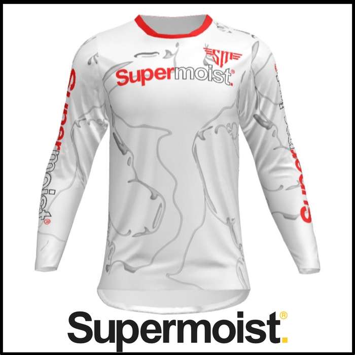 Supermoist Regular Fit "Slate White Red" Riding Shirt - 3XL | Hive