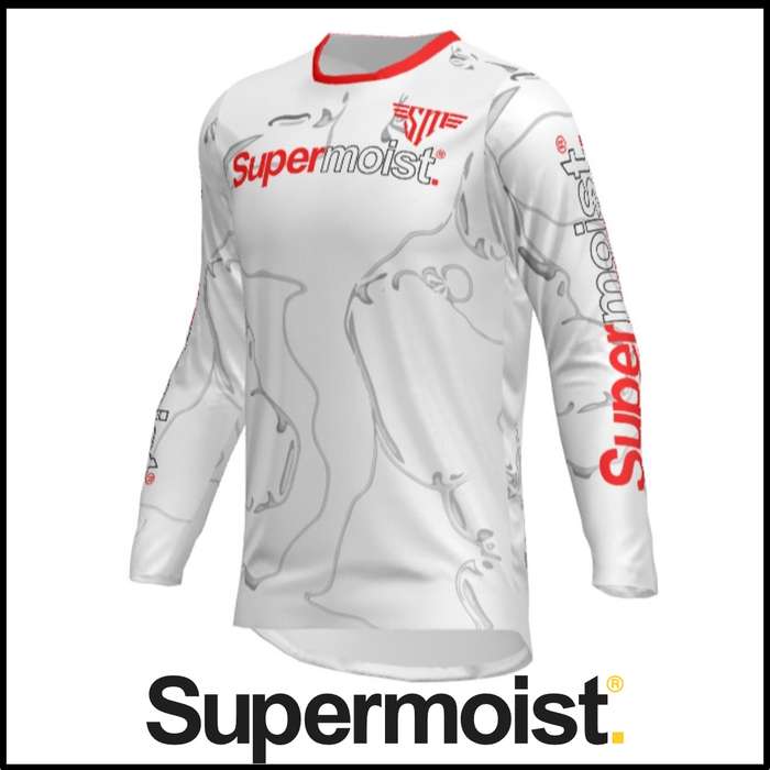 Supermoist Regular Fit "Slate White Red" Riding Shirt - 3XL | Hive