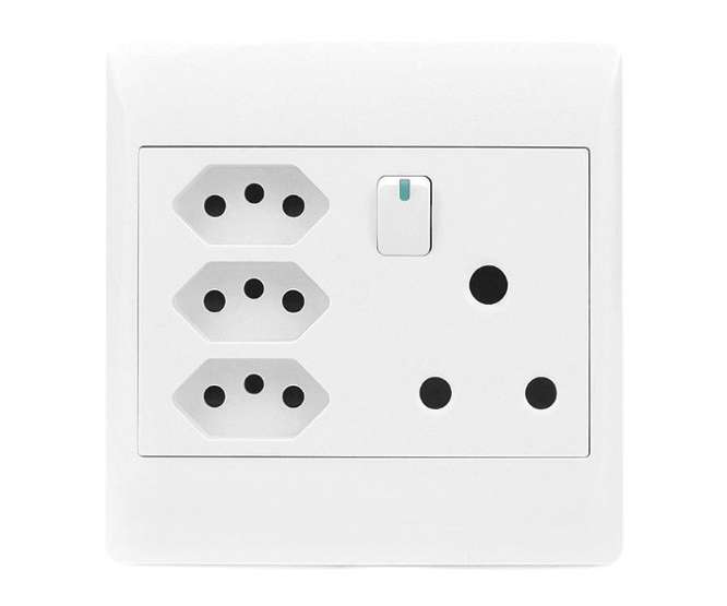 SOCKET 1x16A 3xBRAZIL 4x4 STI-1086