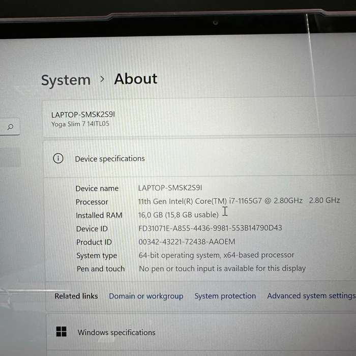Lenovo Yoga Slim 7 14ITL05 | 16GB Ram | 512GB SSD | intel Core i7 | Orchid