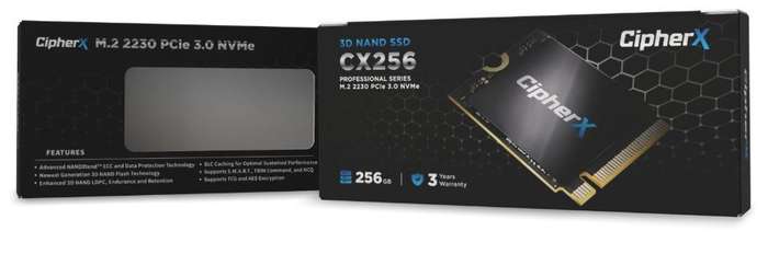 256GB CipherX Pro S Series, M.2 (2230) NVMe (5600Mbps/4800Mbps) SSD
