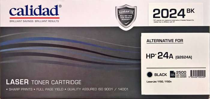 Calidad 2024-BK Black Toner alternative for HP 24A (Q2624A)