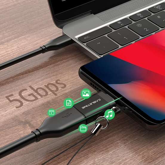 CableTime CP71B USB Type C Male To USB 3.0 Female OTG Adapter