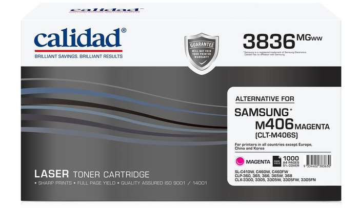 Calidad 3836-MGWW Magenta Toner alternative for SAMSUNG MLTK406S