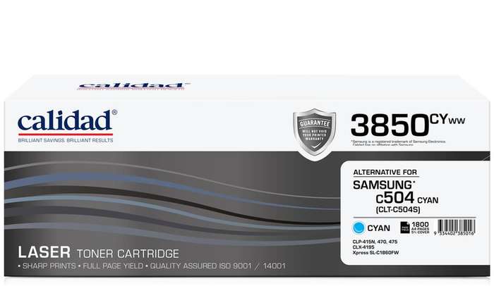 Calidad 3850-CYWW Cyan Toner alternative for SAMSUNG ML4550 / ML4550 / CLTK504S