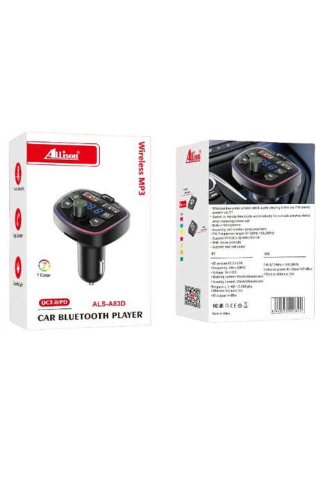 Allison ALS-A83D PD+QC 3.0 Bluetooth Fm Modulator