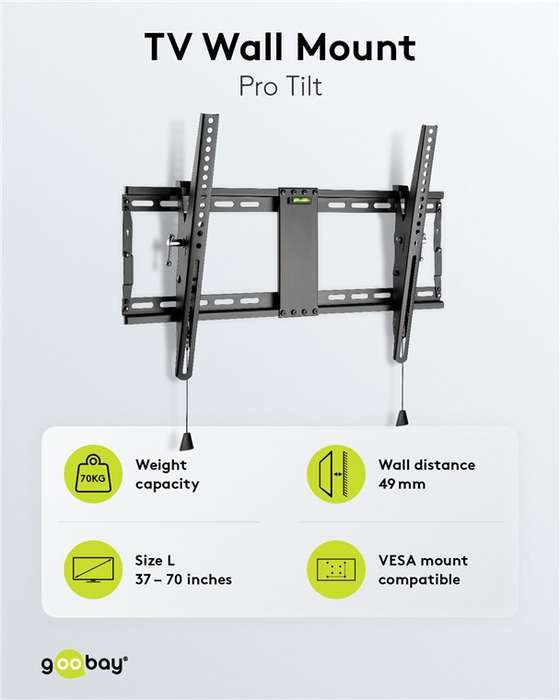 Goobay TV Wall Mount Pro TILT (L) for TVs from 37" to 70" up to 70 kg