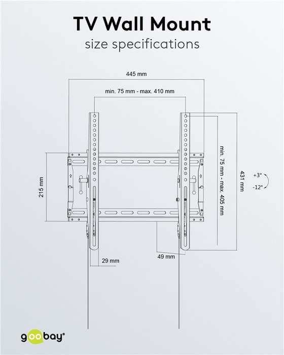 Goobay TV Wall Mount Pro TILT (M) for TVs from 32" to 55" to 70 kg