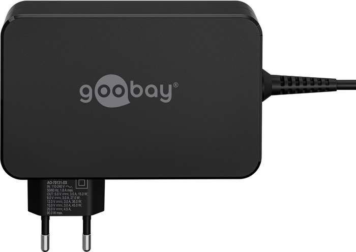 Goobay USB-C 90w Charger for Laptops - Black