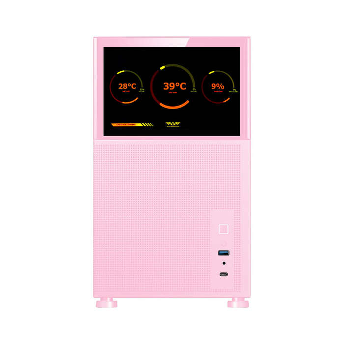 Armaggeddon Tessaraxx Core Vision Micro-ATX Gaming Case - Pink
