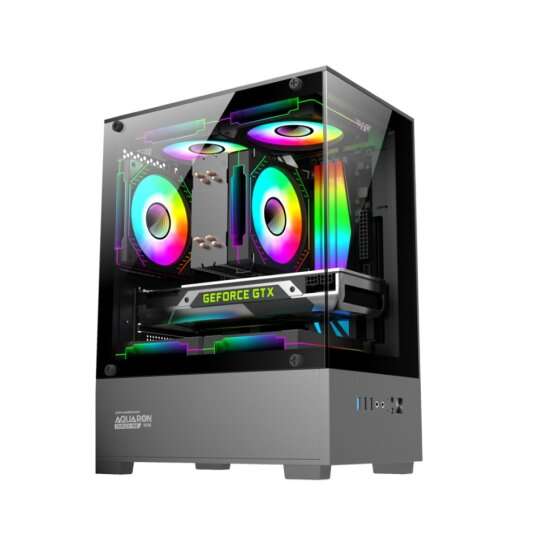 Armaggeddon Aquaron Duplex One RGB MicroATX Gaming Case - Black