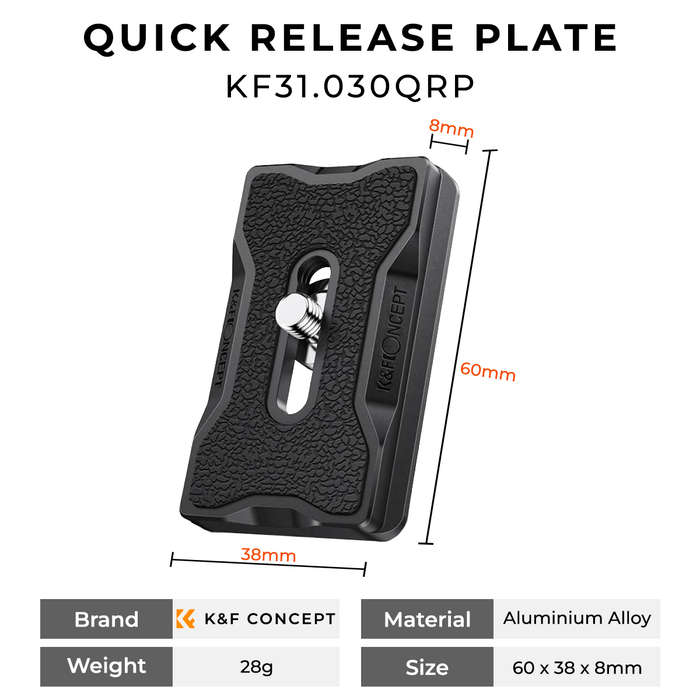 KF31.030X2QRP | K&F 2X Quick Release Plates for Camera to Tripod Mounting