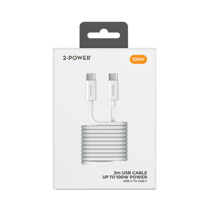 2PUC2M06W | 2-Power 2m 100W USB Cable USB-C to USB-C