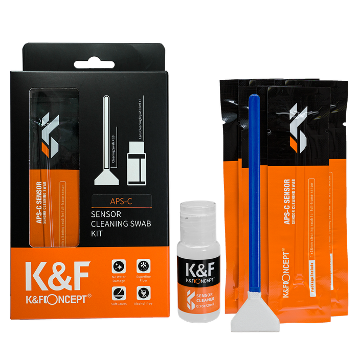 SKU.1616 | K&F 10-Pack APS-C Sensor Cleaning Swabs with Cleaning Fluid