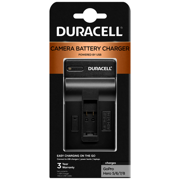 Charger for GoPro Hero 5, 6, 7 and 8 Battery by Duracell | DRG5946