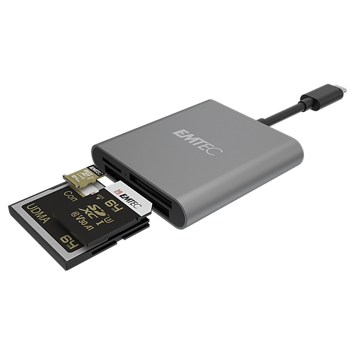 ECCAREADT610C | EMTEC Card Reader for SD, MicroSD and CF Cards