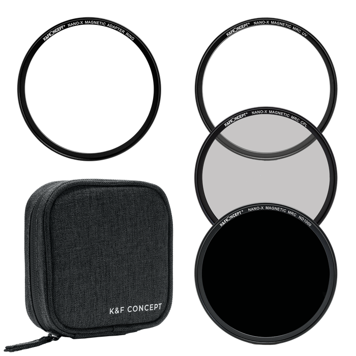 SKU.1621 | K&F 55mm UV, CPL and ND1000 Filter Kit Magnetic Nano-X Series