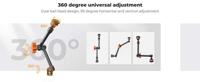 KF31.132 | K&F 11" (28cm) Magic Arm with Super Clamp