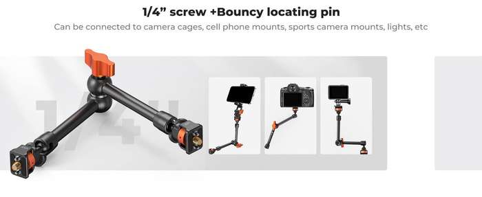 KF31.132 | K&F 11" (28cm) Magic Arm with Super Clamp