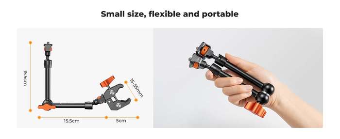 KF31.132 | K&F 11" (28cm) Magic Arm with Super Clamp
