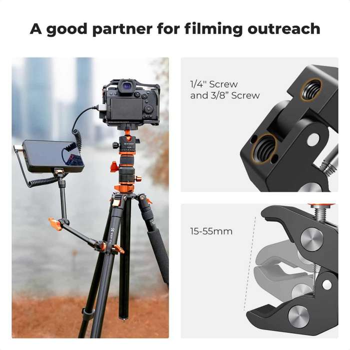 KF31.132 | K&F 11" (28cm) Magic Arm with Super Clamp