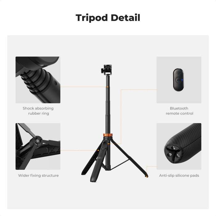 K&F 175cm Selfie Stick Tripod with Remote and Phone Mount | KF09.143