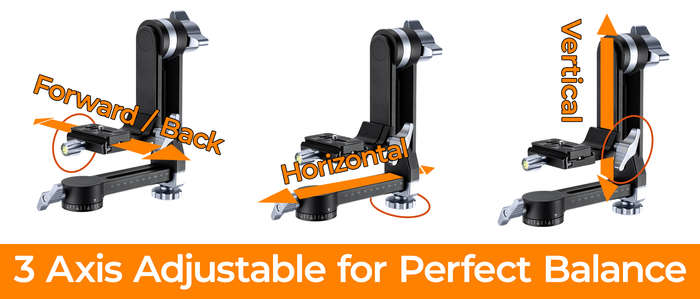 KF31.052 | K&F Gimbal Head with 3 Axes Adjustment