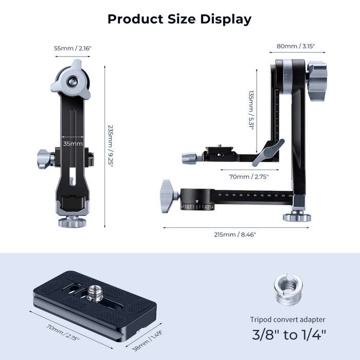 KF31.052 | K&F Gimbal Head with 3 Axes Adjustment