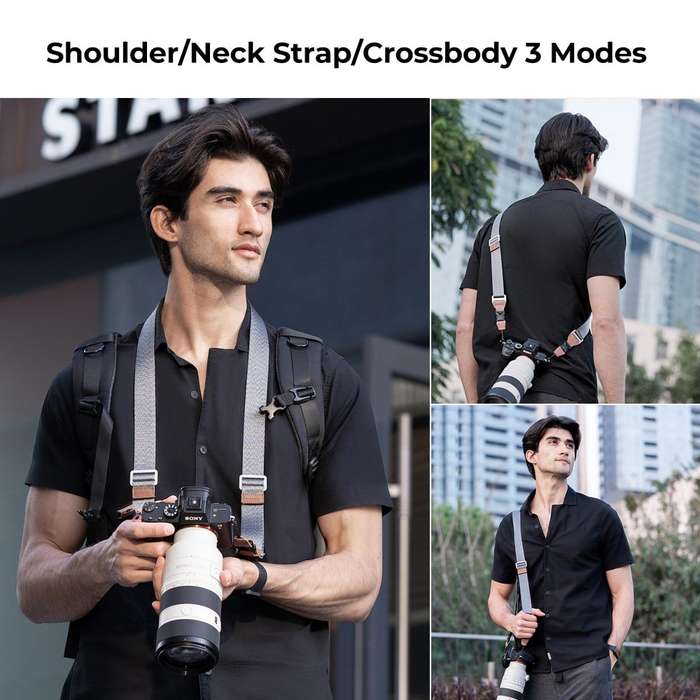 KF13.115 | K&F 32mm Silver Camera Strap