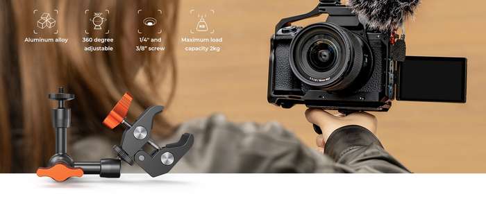 KF31.130 | K&F 6" (15cm) Magic Arm with Super Clamp