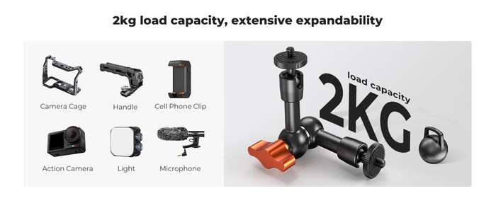 KF31.130 | K&F 6" (15cm) Magic Arm with Super Clamp