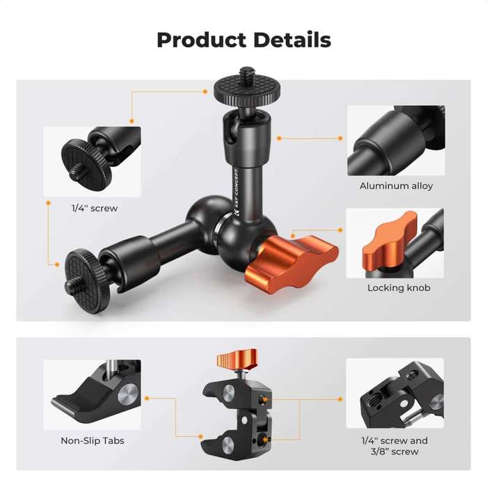 KF31.130 | K&F 6" (15cm) Magic Arm with Super Clamp