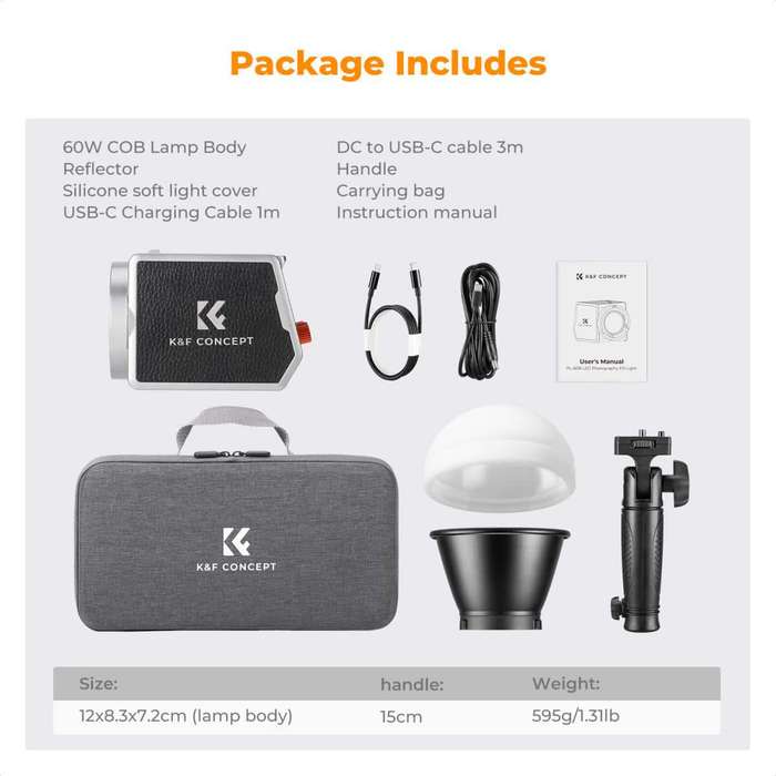 KF34.045 | K&F PL60B 60W Battery Light