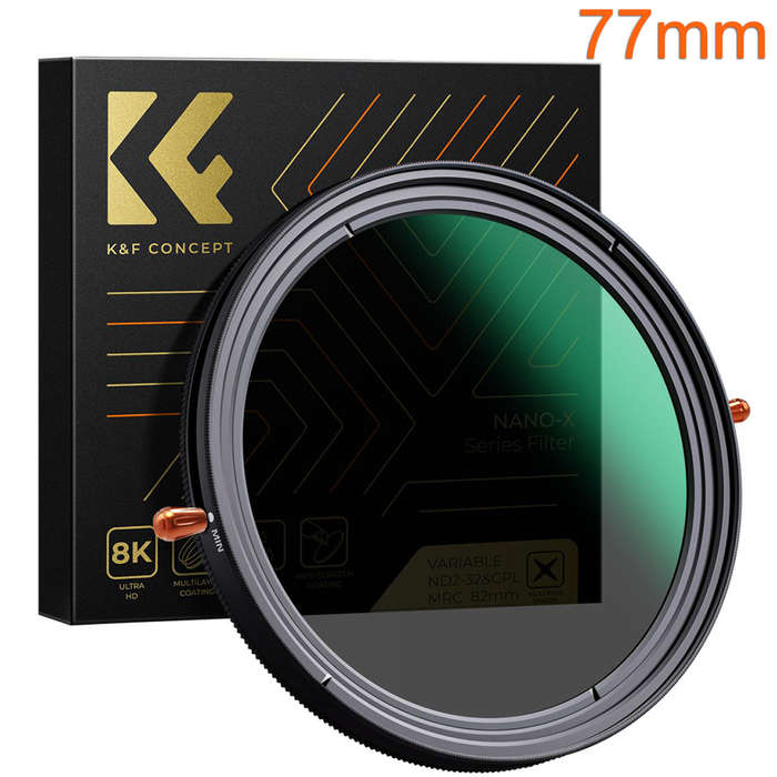 KF01.1087V1 | K&F 77mm 2-in-1 CPL and Variable ND 2-32 Filter Nano-X Series