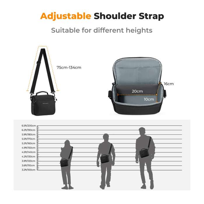 KF13.179 | K&F Urban Wander (Black) Photographers Sling Bag